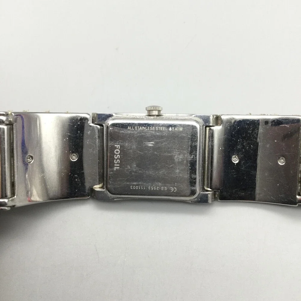 Fossil Womens Watch 24mm Silver Tone Dial Dress CE-2259 New Battery 6.5